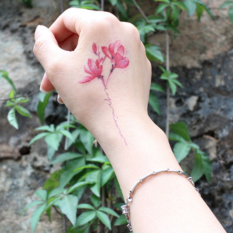 Hình Xăm Dán Hình Hoa Chống Thấm Nước