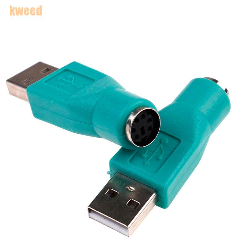 Set 2 Đầu Chuyển Đổi Ps / 2 Male Sang Usb Female Cho Bàn Phím Và Chuột Máy Tính