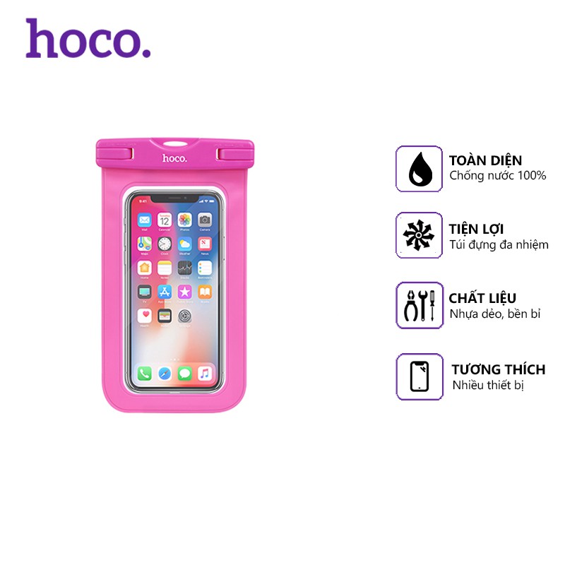 Túi đựng điện thoại chống nước Hoco Common nhựa cao cấp, an toàn khi đi biển, tương thích nhiều thiết bị | BigBuy360 - bigbuy360.vn