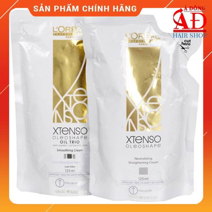 Cặp Thuốc duỗi ép tóc Loreal X-Tenso Oleoshape hàng công ty chính hãng 400ml*2