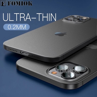 Ốp Điện Thoại Nhựa PP Siêu Mỏng Mặt Nhám Bảo Vệ Camera 0.2mm Cho iPhone 12 Pro Max i12 12pro 12mini