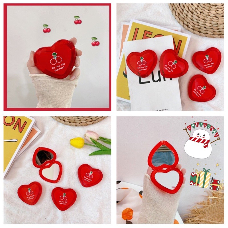 Gương soi cherry hình trái tim