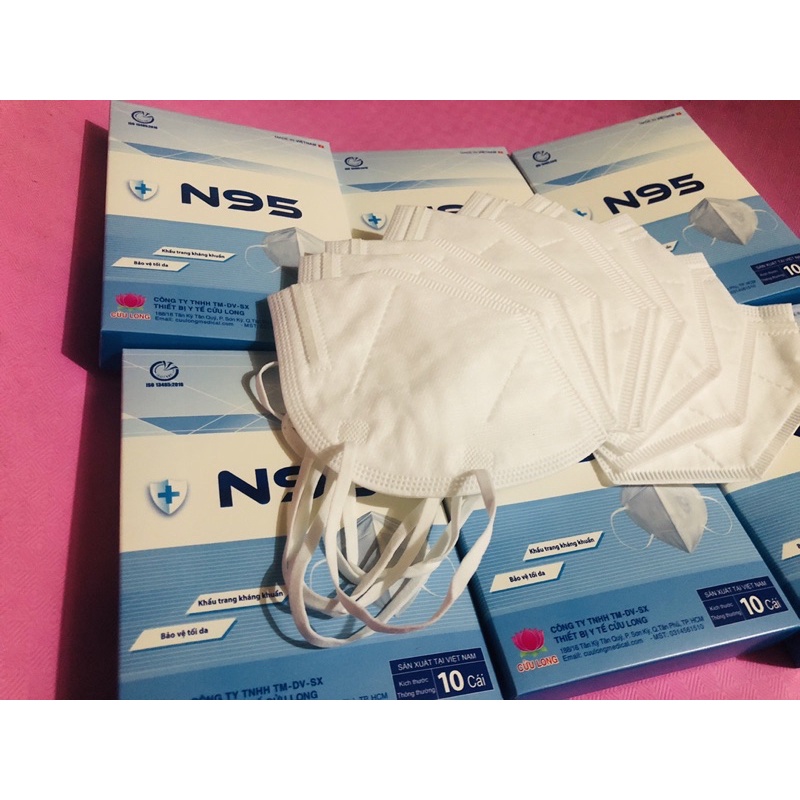 khẩu trang N95 KN95 ko van Cửu Long (10c/hộp) | BigBuy360 - bigbuy360.vn