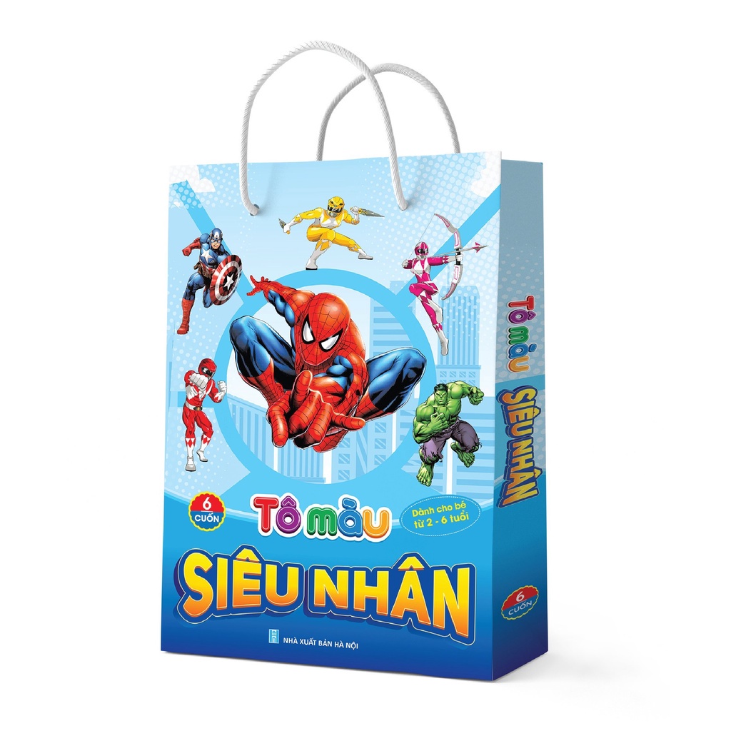 Sách - Tô màu Siêu Nhân, Tô màu Công Chúa Dành cho bé 2-6 tuổi (6 Cuốn)