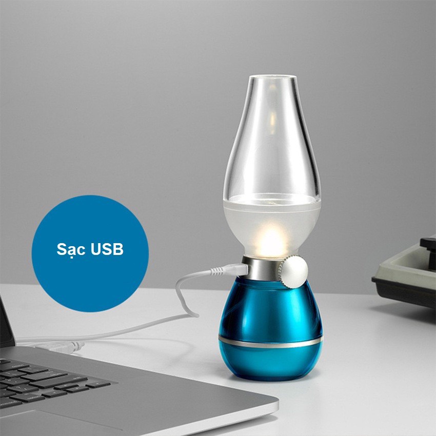 Đèn thần cảm ứng thổi tắt 3 chế độ sáng sạc usb tiện lợi