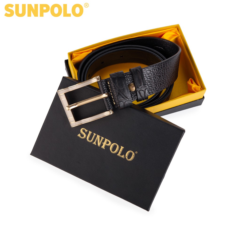 Thắt lưng nam da bò SUNPOLO Đen - BSBK28BA