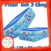 Bể phao bơi dài 1m3 cao 3 tầng cao cấp cho bé có đáy chống trượtAA