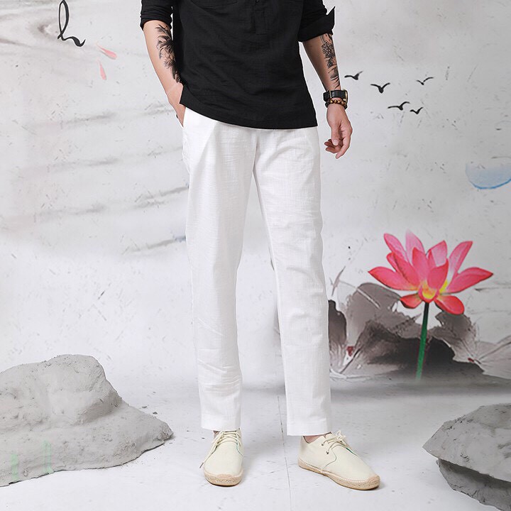 Quần nam chất đẹp đũi dài nam ống côn cạp chun dây rút co giãn nhẹ mặc thoải mái phom dáng trẻ trung