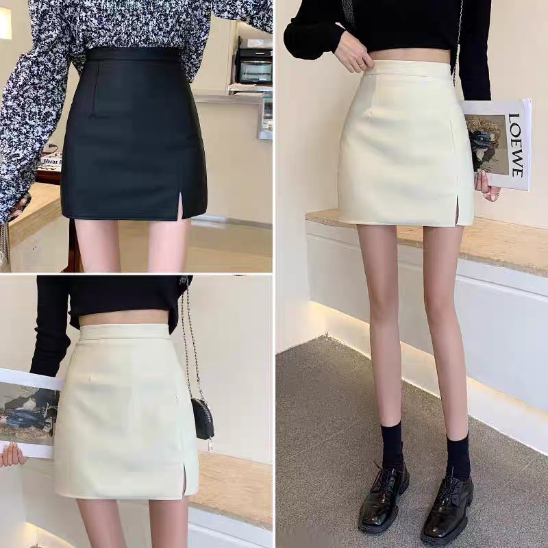 Chân váy chữ A xẻ 1 bên thanh lịch phong cách công sở dáng ngắn cao cấp ( có quần trong )