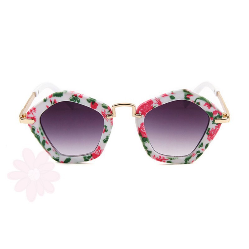 Kính mát chống tia UV 400 gọng ngũ giác sành điệu cho bé