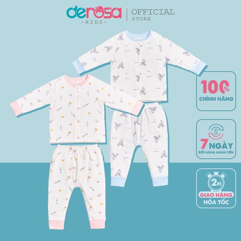 Bộ quần áo cho bé sơ sinh DEROSA KIDS đồ bộ bé gái và bé trai dài tay | 9M - 2Y | TS 6871