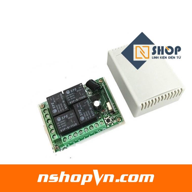 Bộ điều khiển RF 433Mhz 12VDC 4 kênh (Không kèm remote)