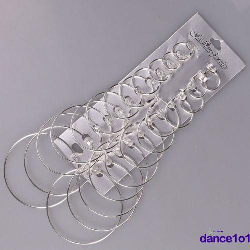 Set 12 đôi bông tai tròn thời trang cho nữ