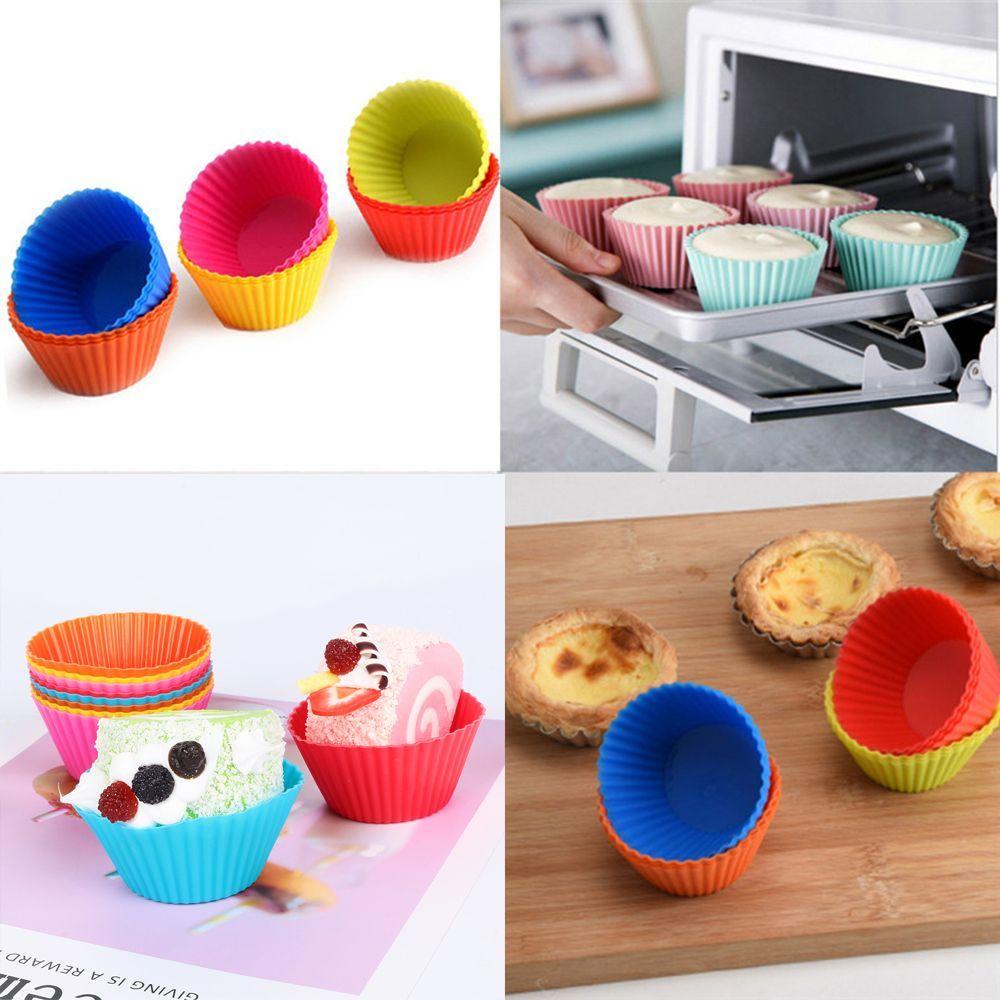 Khuôn Làm Bánh Cupcake Thiết Kế Tinh Tế Có Thể Tái Sử Dụng|Ốp Silicon Làm Bánh Muffin Tiện Lợi