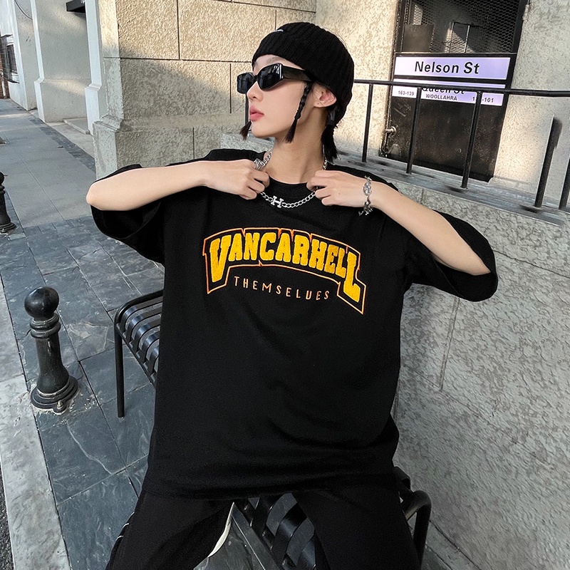 Áo Thun Tay Ngắn Dáng Rộng In Hình Thời Trang Dành Cho Nữ