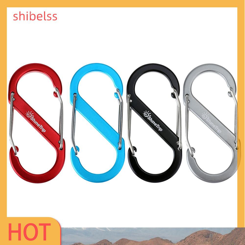 （ʚshibelss）Aluminum Alloy S Shape Climbing Carabiner Buckle EDC Outdoor Survival Gear