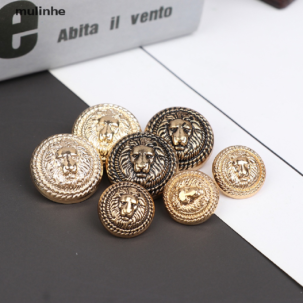 Set 10 Nút Áo Kim Loại Hình Sư Tử DIY