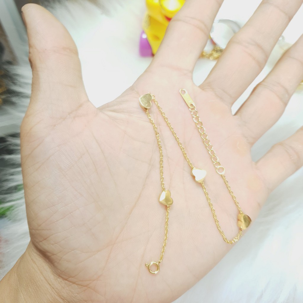 (Dùng tắm rửa không đen) Lắc Chân Trái Tim Titanium Cao Cấp- Dùng bền bỉ tắm rửa không kiêng nước