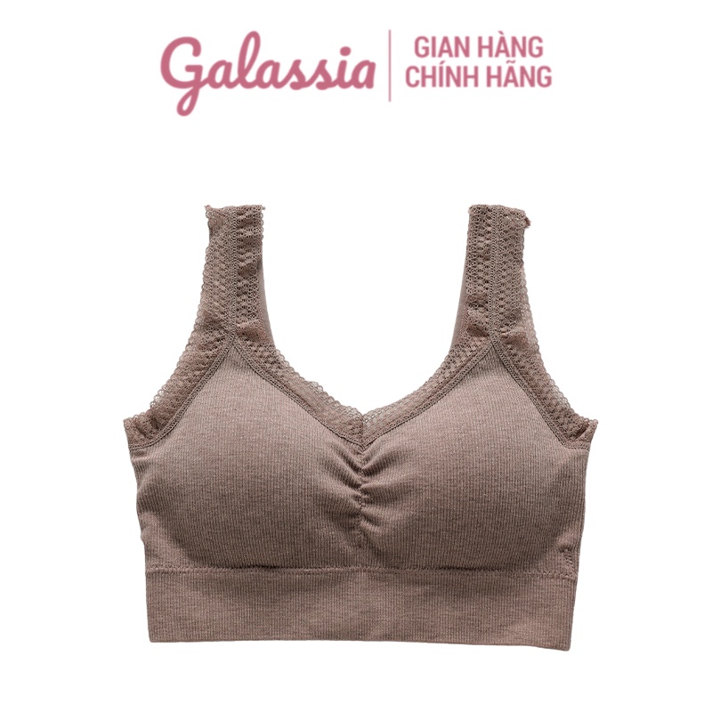 Áo bra nữ 2 dây croptop thể thao hở lưng tập gym không gọng dây đệm mỏng chính hãng Galassia