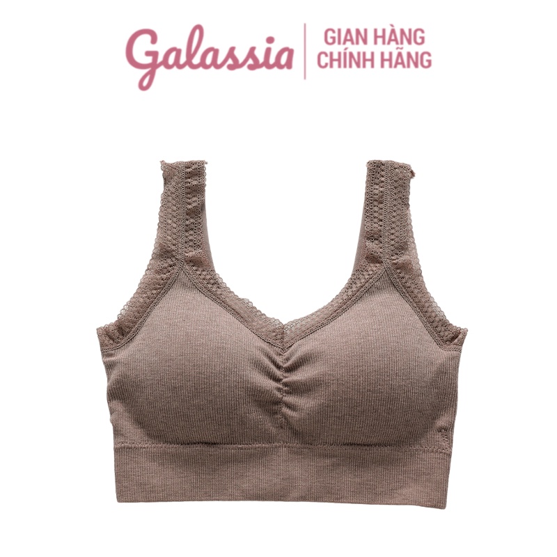 Áo bra nữ 2 dây croptop thể thao hở lưng tập gym không gọng dây đệm mỏng chính hãng Galassia