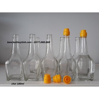 Chai thủy tinh trong suốt 180ML  đựng nước mắm