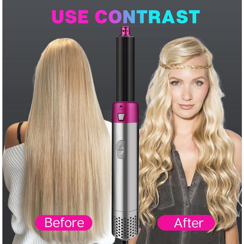 Máy Sấy Uốn Tóc Tự Động Kết Hợp 5 Trong 1 Công Suất Cao Đa Chức Năng Tiện Dụng An Toàn Không Làm Tóc Hư Tổn