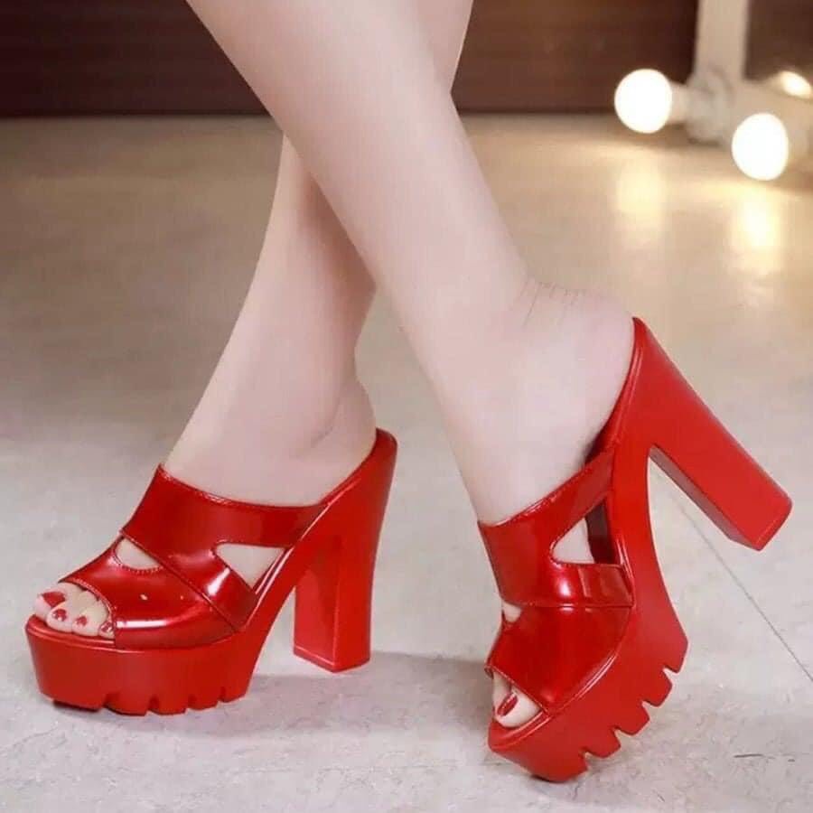 Dép guốc gót vuông 9p cao câp