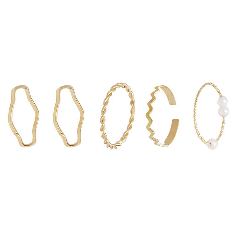 Bộ nhẫn đính hạt ngọc trai kiểu dáng sang trọng B846