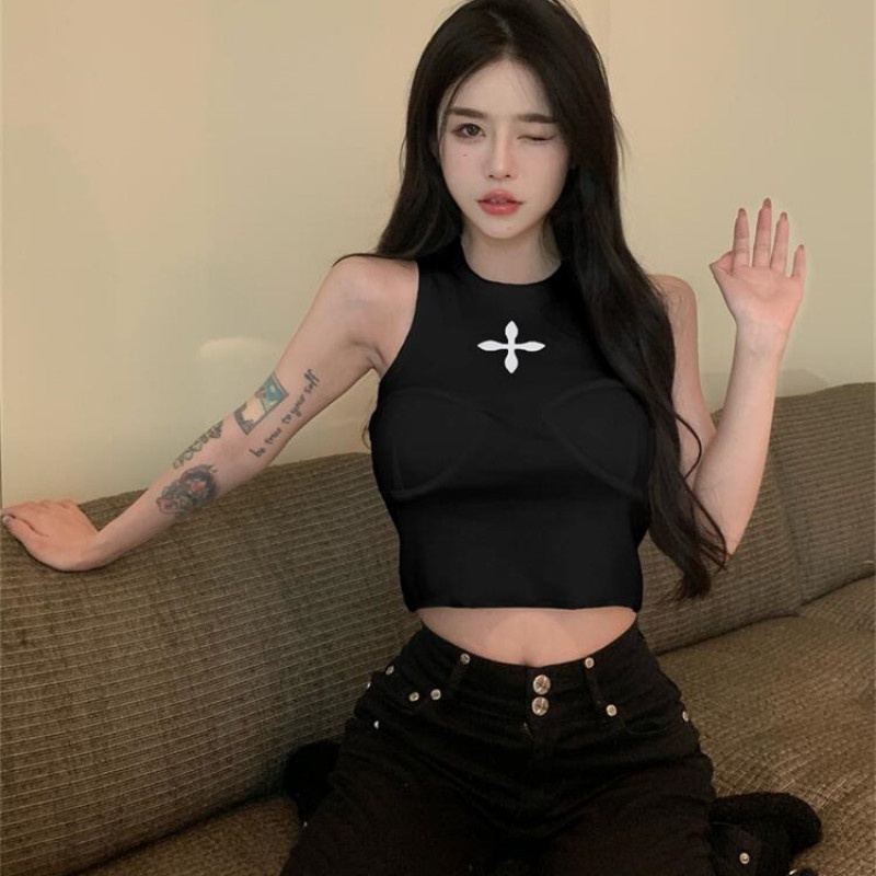 Áo Croptop Sát Nách Cổ Tròn Có Mút Nâng Ngực Quyến Rũ