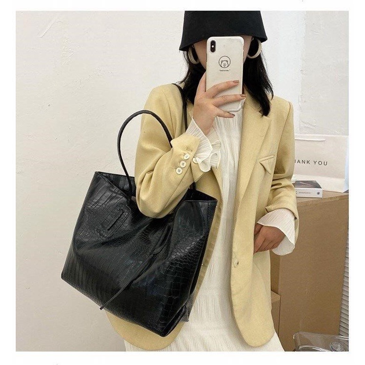 Túi xách nữ công sở đeo vai tote da vân cá sấu sezi to để vừa a4 laptop giá rẻ đẹp