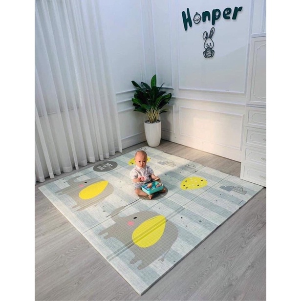 Thảm gấp XPE hàn quốc thương hiệu honper chống va đập chống xước an toàn cho bé