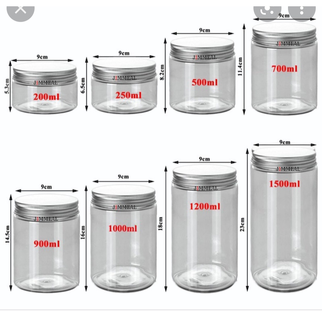 Hũ nhựa PET Nắp nhôm trong 600ml