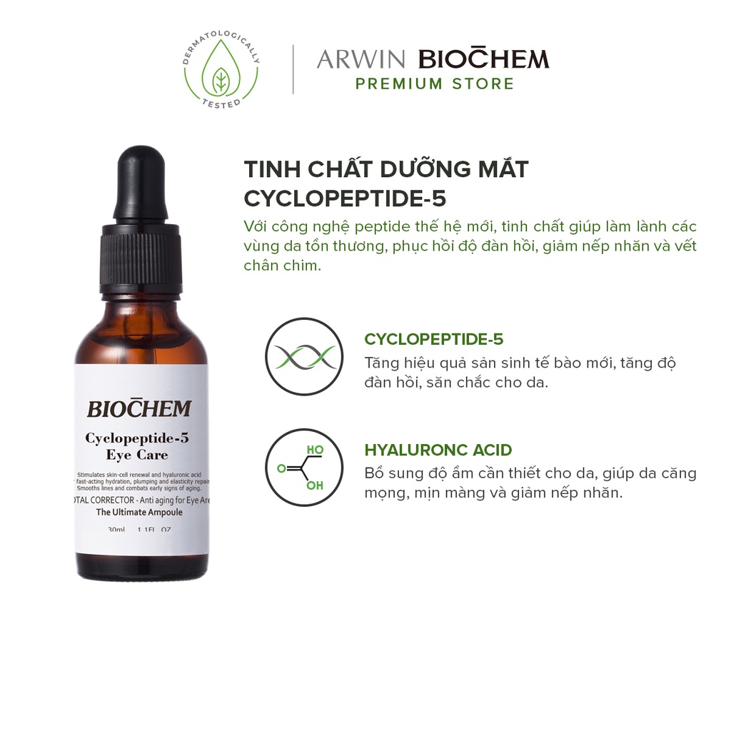 Size mini Tinh chất Biochem cao cấp dưỡng mắt Cyclopeptide-5 10ml