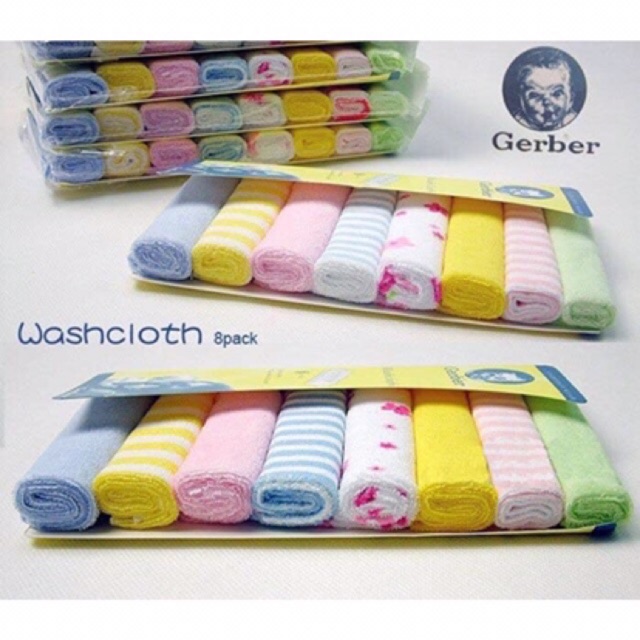 [Mã FMCG8 giảm 8% đơn 500K] Sét 8 Chiếc Khăn Mặt GERBER Size 20* 20cm