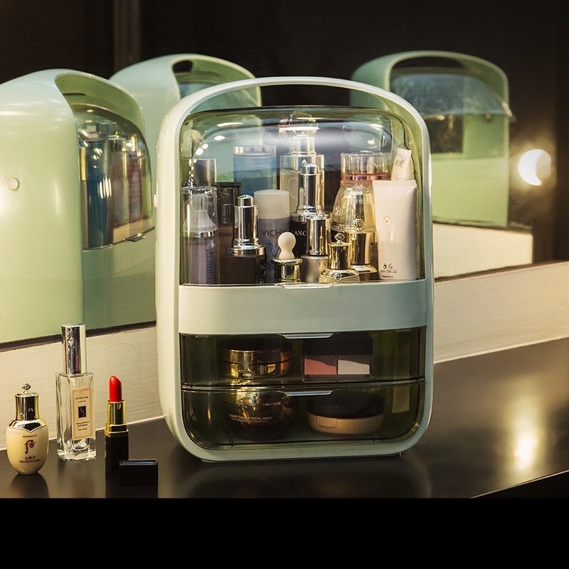 Kệ đựng mỹ phẩm size lớn 36*18*26cm, tủ đựng đồ trang điểm có nắp chống bụi bẩn &amp; chống nước