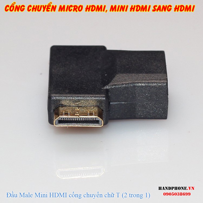 Cổng chuyển đổi Mircro HDMI, Mini HDMI sang HDMI cho Máy tính, Tablet, điện thoại, Các thiết bị Video, Audio