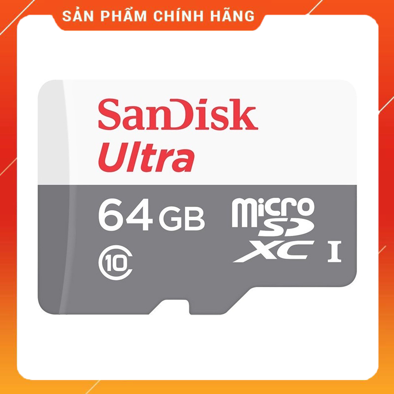 Thẻ Nhớ MicroSD SanDisk Ultra 64GB 100MB/s - Hàng Chính Hãng