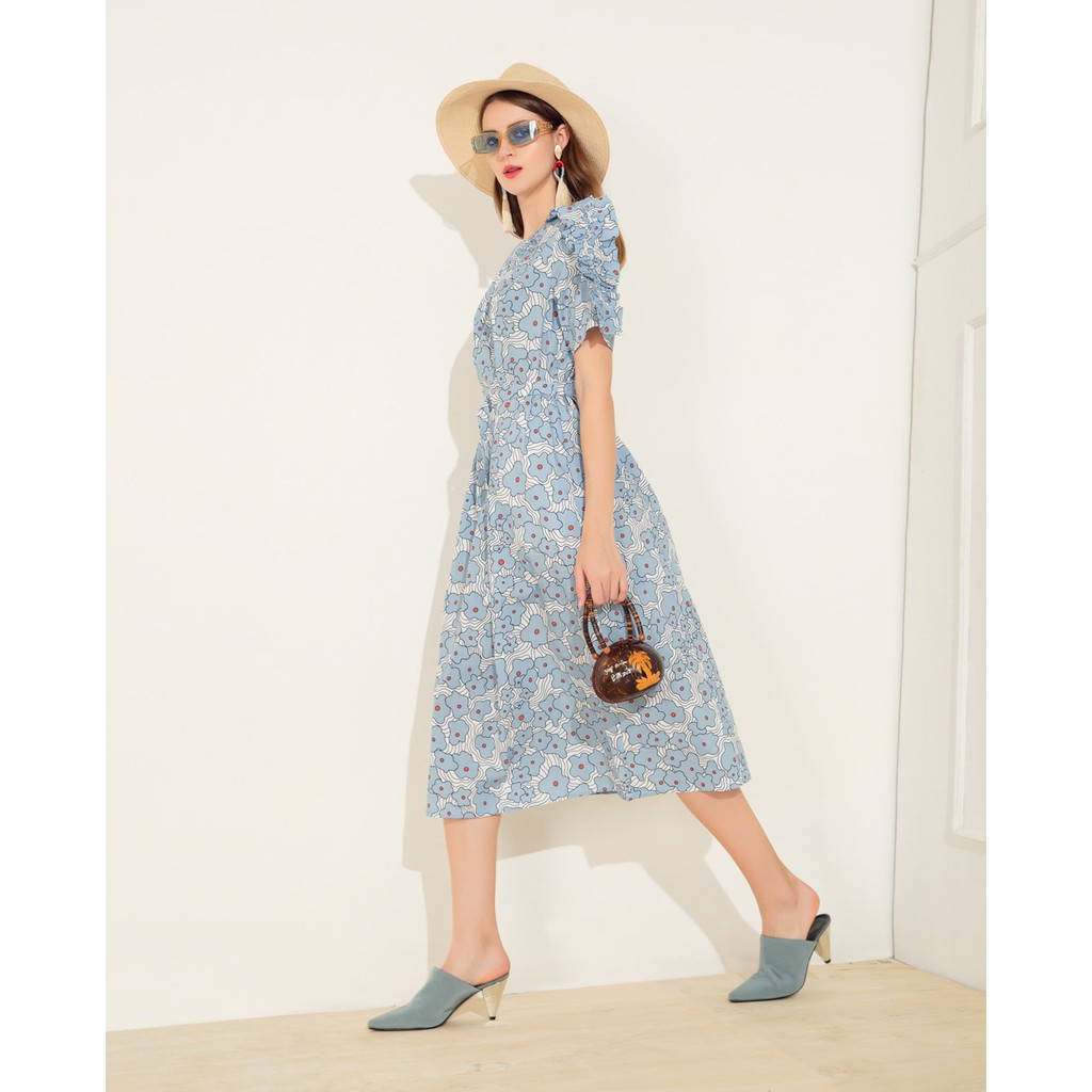 [Mã FAMALLT5 giảm 15% đơn 150k] Đầm hoa cổ tròn ngắn tay J-P Fashion | BigBuy360 - bigbuy360.vn