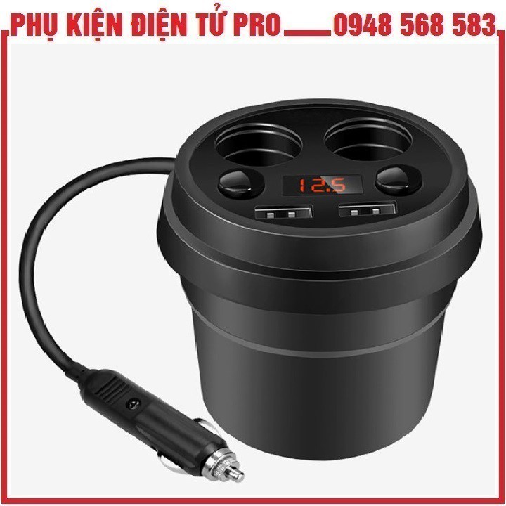 Bộ Chia Tẩu Sạc Và 2 Cổng Usb Car Charger 2 Usb Ports Cao Cấp Trên Ô Tô