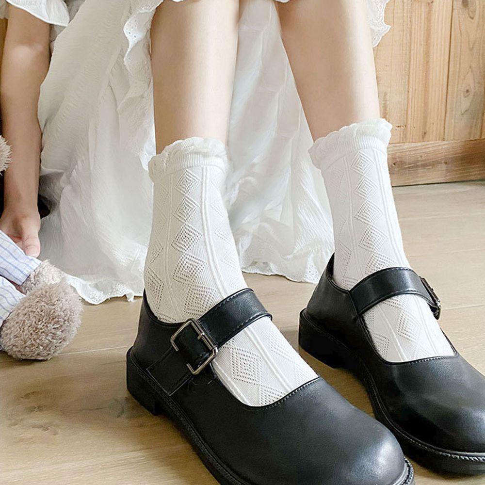 Vớ Cotton Họa Tiết Sọc Phong Cách Harajuku Cho Nữ