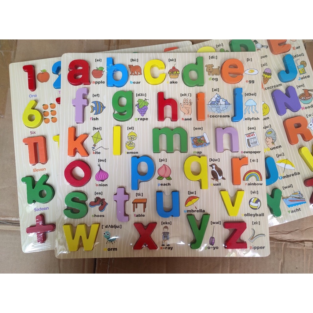 Bảng chữ cái Tiếng Việt,bảng số bằng gỗ NỔI cho bé SIZE TO