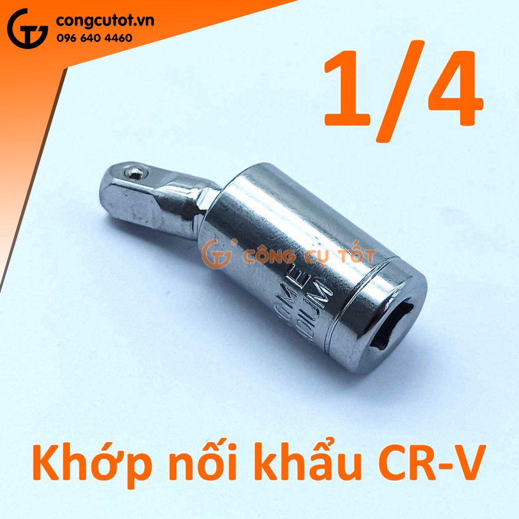 Bộ 3 khớp nối khẩu chếch 1/4 - 3/8 -1/2 bằng thép Crôm Vanadium trắng