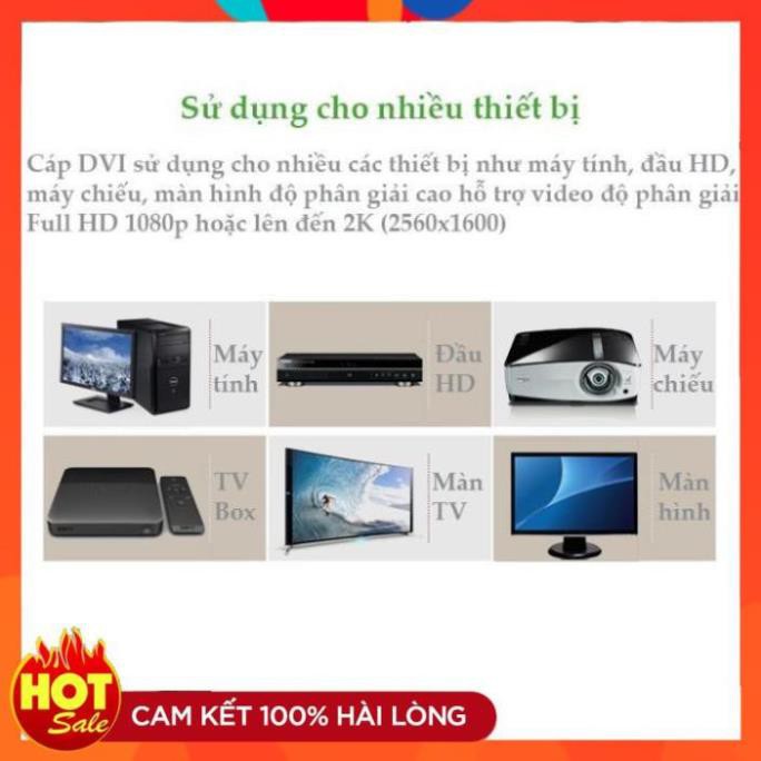 [Chính Hãng] Cáp tín hiệu DVI-D (24+1) 2 đầu đực dài 3m UGREEN DV101 11607 (đen) - Bảo hành chính hãng