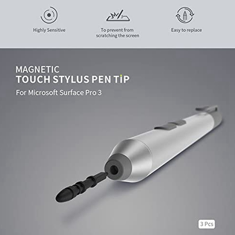 3 Gói cho Surface Pro 3 Đầu bút 3 Cái Mẹo thay thế Nạp tiền cho Bút cảm ứng tiếp xúc Surface Pro 3