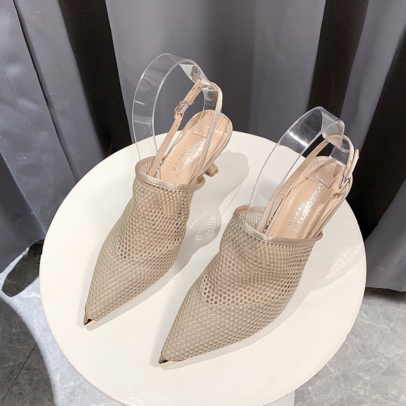 Giày Cao Gót Mũi Nhọn Thoáng Khí Thời Trang Nữ
