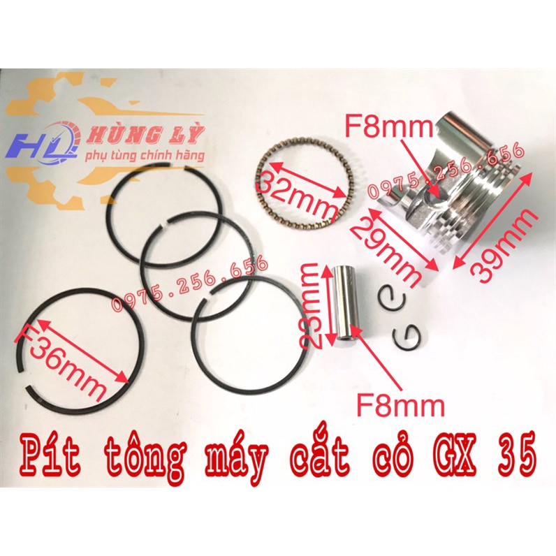 Pít tông máy cắt cỏ gx35 trắng phụ tùng máy cắt cỏ phụ tùng Hùng Lỳ