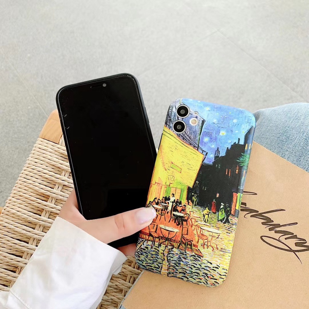 Ốp điện thoại IMD hình tranh sơn dầu Van Gogh cho iPhone7Plus/8plus iphoneX/XSMAX iphone11 12 13 Pro Max
