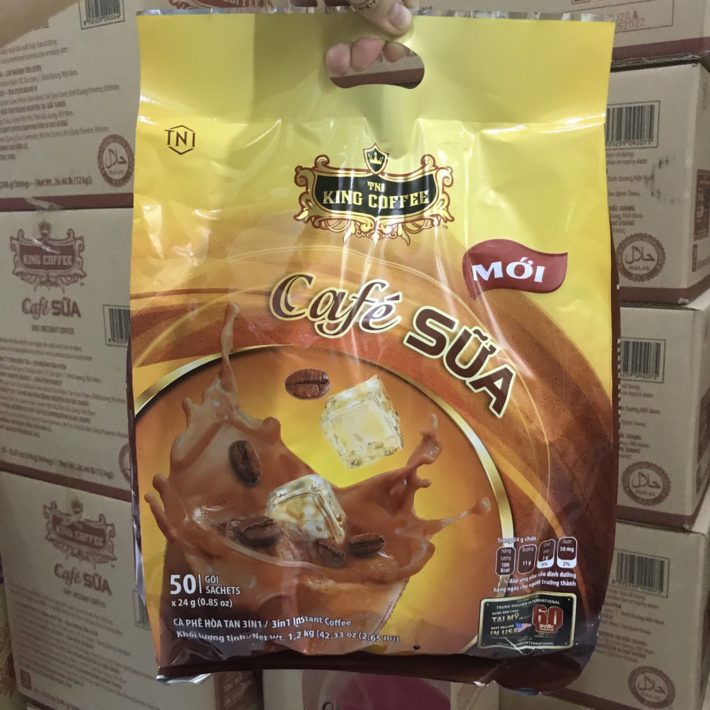 Cà Phê Sữa Hòa Tan 3IN1 KING COFFEE - Túi 50 gói x 24g