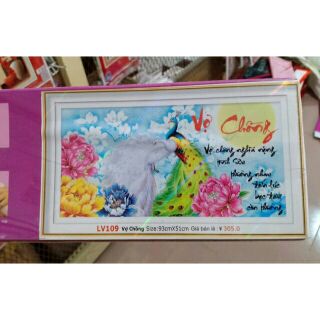 Tranh đính đá VỢ CHỒNG -ĐÔI CÔNG LV109