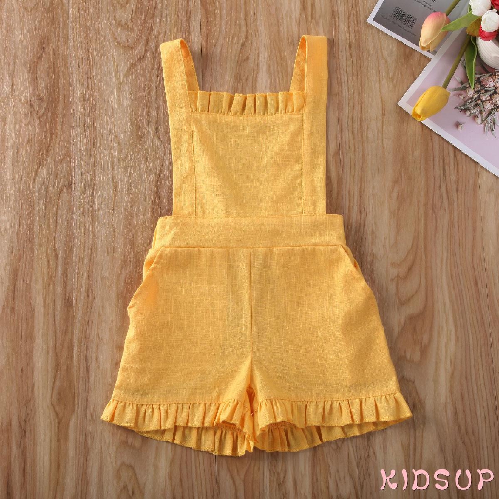 Bộ Áo Liền Quần Không Tay Chất Liệu Cotton Thời Trang Mùa Hè Dành Cho Bé Gái